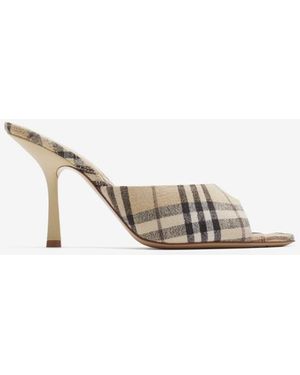 Burberry Check Mews High Mules​ - Metallic