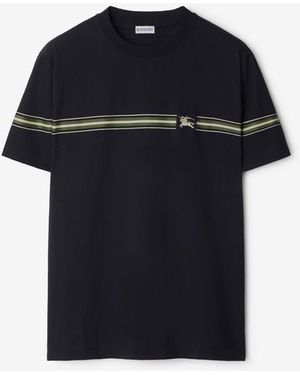 Burberry Striped Cotton T-Shirt - Black