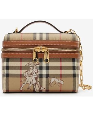 Burberry Mini Check Mates Vanity Bag - Brown