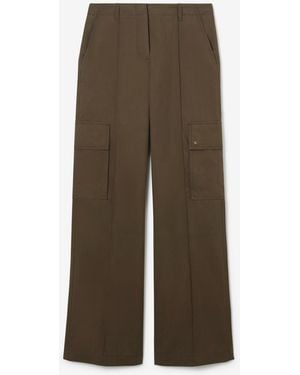 Burberry Gabardine Cargo Trousers - Green