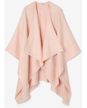 Burberry Check Wool Cashmere Cape - Pink
