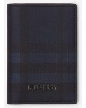 Burberry City Check Folding Card Case - Blue