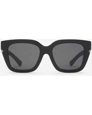 Burberry Inlaid Check Square Sunglasses - Black