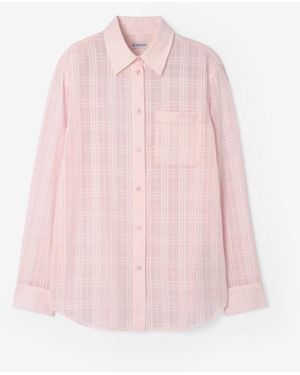 Burberry Classic Fit Check Cotton Shirt - Pink