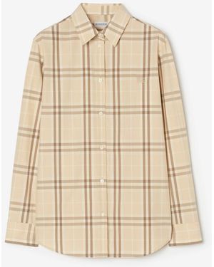 Burberry Classic Fit Check Cotton Shirt - Natural