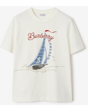 Burberry Sailboat Cotton T-Shirt - White