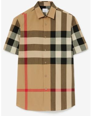 Burberry Somerton Vintage Check Stretch-cotton Shirt - Brown