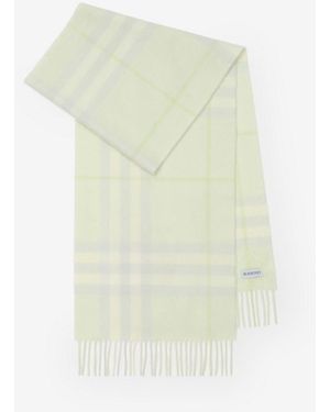 Burberry Check Cashmere Scarf - White
