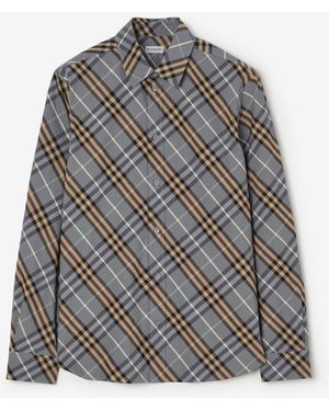 Burberry Classic Fit Check Cotton Shirt - Grey