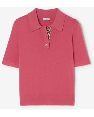 Burberry Wool Polo Shirt - Pink