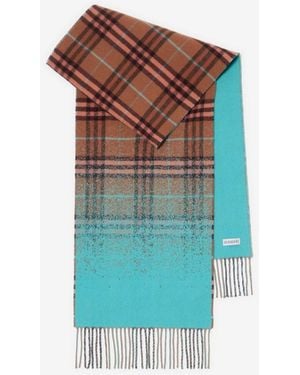 Burberry Gradient Check Cashmere Scarf - Blue