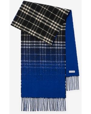Burberry Gradient Check Cashmere Scarf - Blue