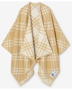 Burberry Check Wool Silk Cashmere Cape - Metallic