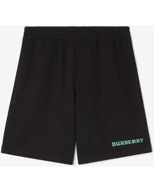Burberry Logo Cotton Shorts - Black