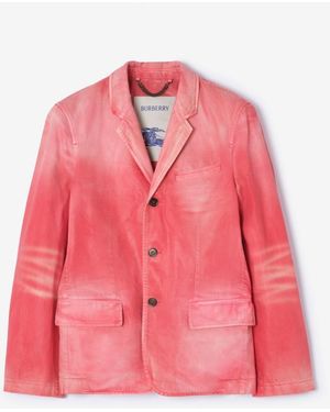 Burberry Coated Denim Tailored Jacket - Pink