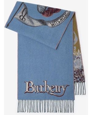 Burberry Knight Portrait Cashmere Scarf - Blue
