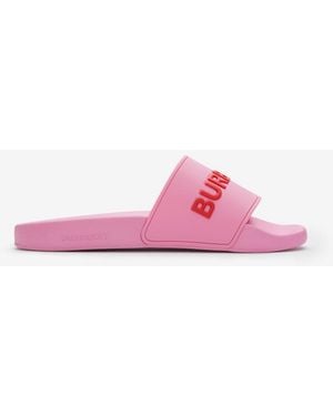 Burberry Logo Detail Slides - Pink