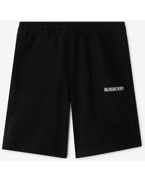 Burberry Logo Cotton Shorts - Black