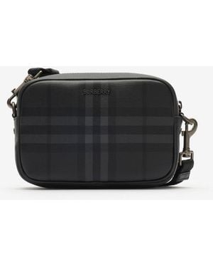 Burberry Mini City Check Crossbody Bag - Black
