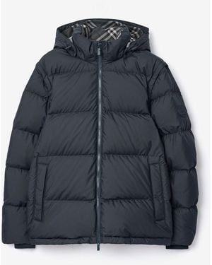 Burberry Detachable Sleeve Puffer Jacket - Blue