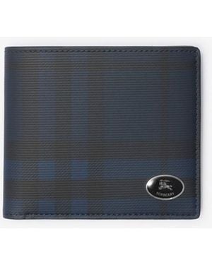 Burberry Check Bifold Coin Wallet​ - Blue