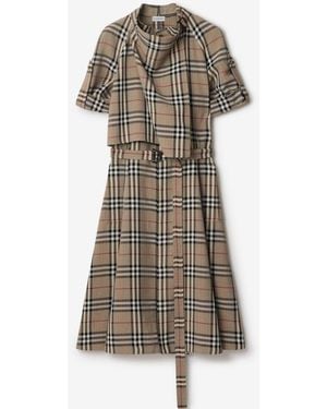 Burberry Silk Trench Dress in Gray | Lyst