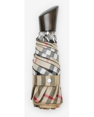 Burberry Check Folding Umbrella - White