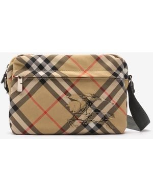 Burberry Small Check Crossbody Bag - Natural