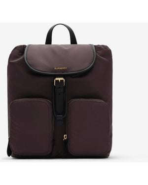 Burberry Medium Nylon Backpack - Purple