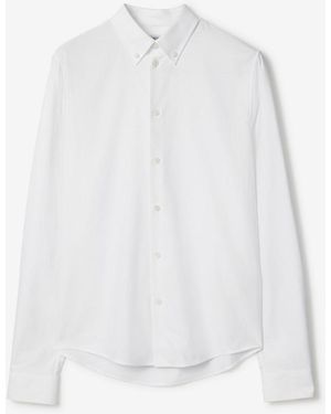 Burberry Slim Fit Cotton Oxford Shirt - White