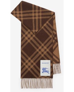 Burberry Check Cashmere Scarf - Brown