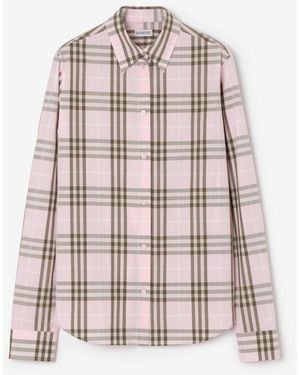 Burberry Check Cotton Shirt - Pink