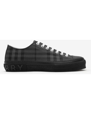 Burberry Check Nylon Blend Trainers - Black