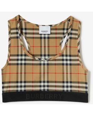Burberry Check Bra Top - Metallic
