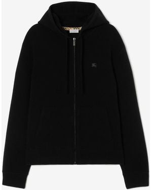 Burberry Cashmere Blend Zip Hoodie - Black
