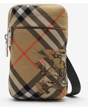 Burberry Check Phone Bag - Green