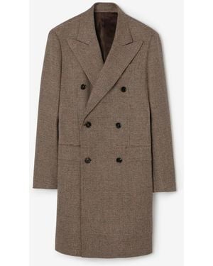 Burberry Wool Linen Blend Denbury Tailored Coat - Brown