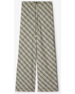 Burberry Check Cotton Pajama Pants - Gray