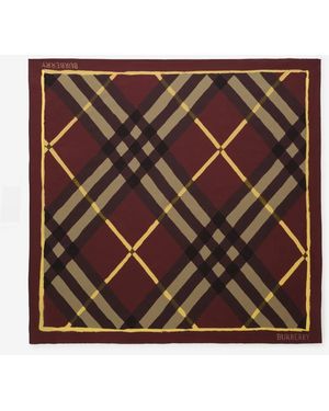 Burberry Watercolour Check Silk Scarf - Brown
