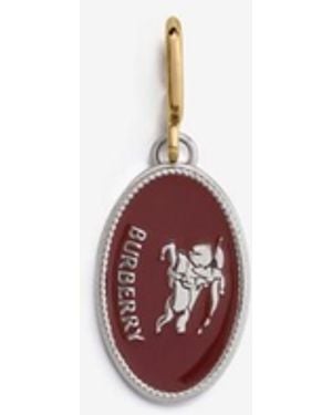 Burberry Knight Stamp Enamel Charm - White