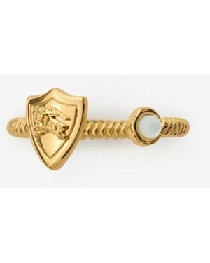 Burberry Ekd Shield Pearl Ring - Metallic