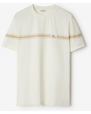 Burberry Striped Cotton T-Shirt - White