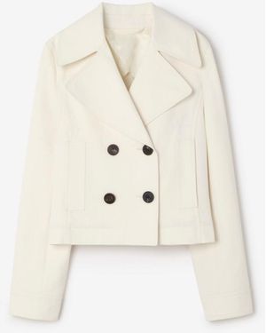 Burberry Cropped Cotton Jacket - White