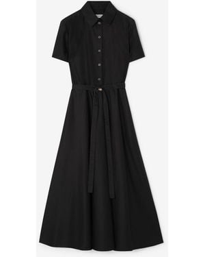 Burberry Cotton Lyocell Shirt Dress - Black
