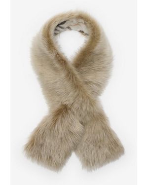 Burberry Reversible Shearling Scarf - Natural