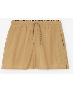 Burberry Stretch Nylon Shorts - Natural