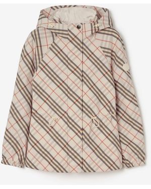 Burberry Reversible Check Hooded Jacket - Natural