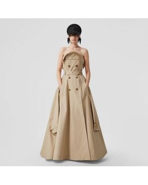 Burberry Cotton Gabardine Trench Gown - Natural
