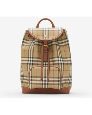 Burberry Check Backpack - Natural