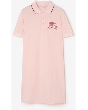 Burberry Heart Knight Cotton Polo Shirt Dress - Pink